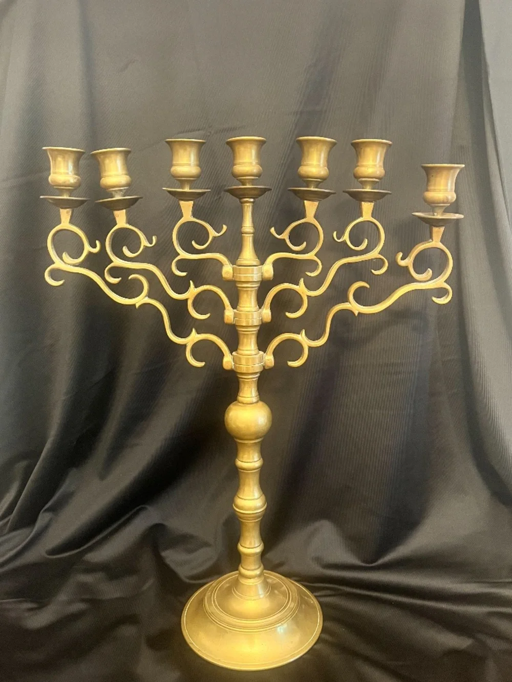 Grand 19th Century Brass Chanukah Menorah